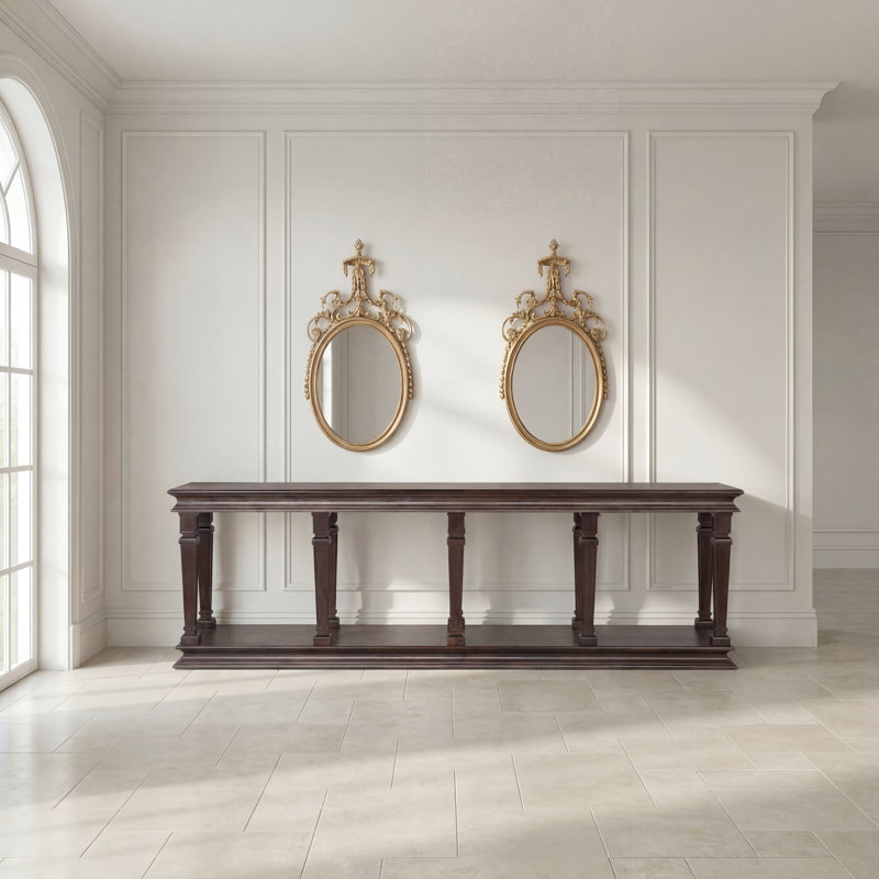 Console Table, 31" H x 96" W x 20" D, Brown