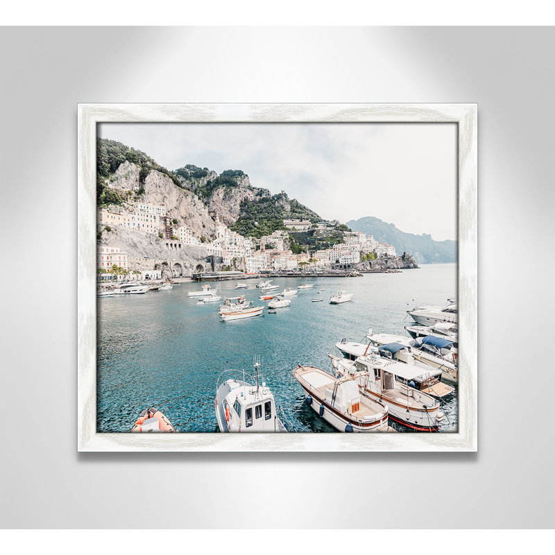 Imprimé Amalfi , L 15 po x H 13 po, Grain de bois blanc, Impression encadrée