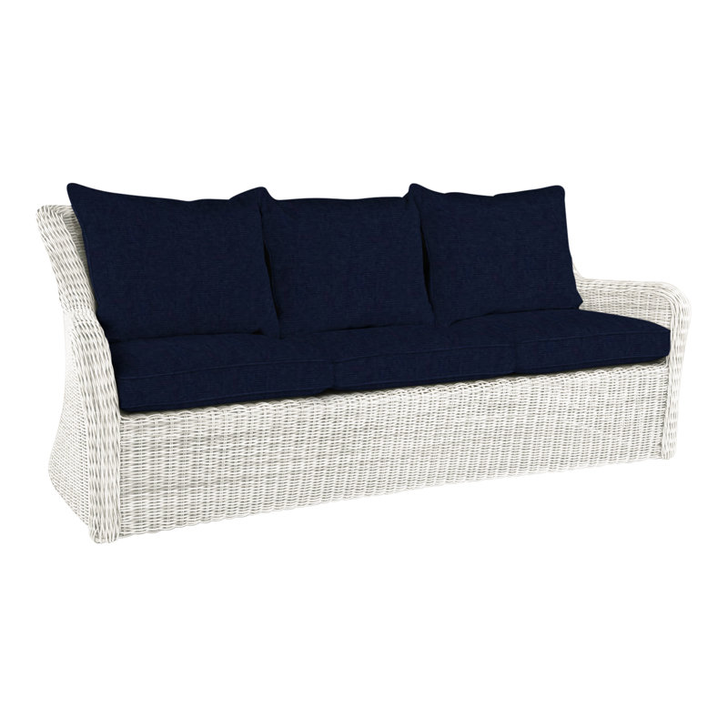 Sag Harbor Outdoor 3 - Seat Patio Sofa, Classic White, Royal Navy 5442