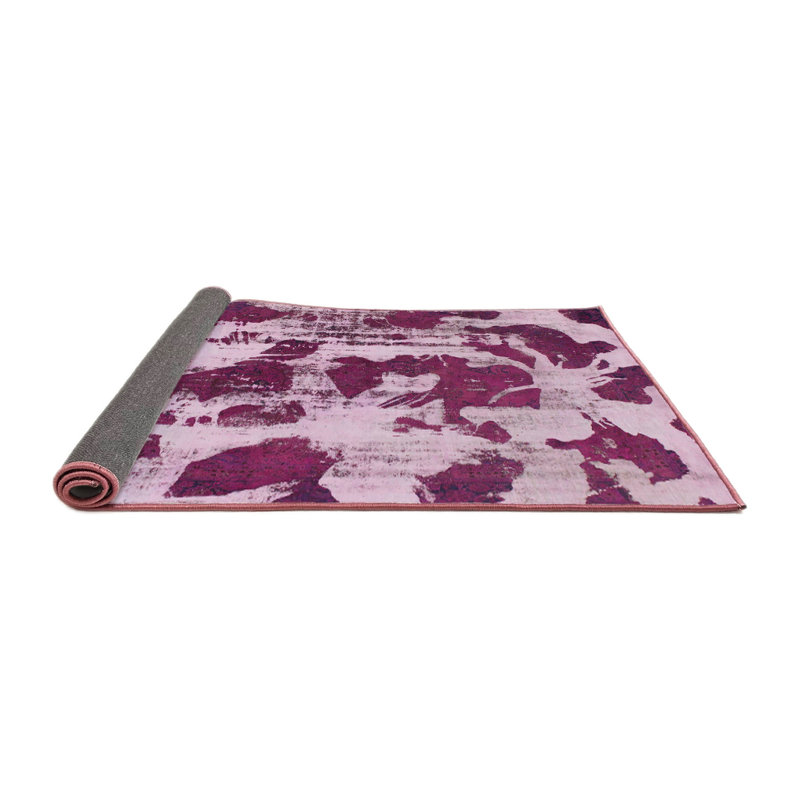 Tapis décoratif multicolore à motif abstrait, Rond 5 pi