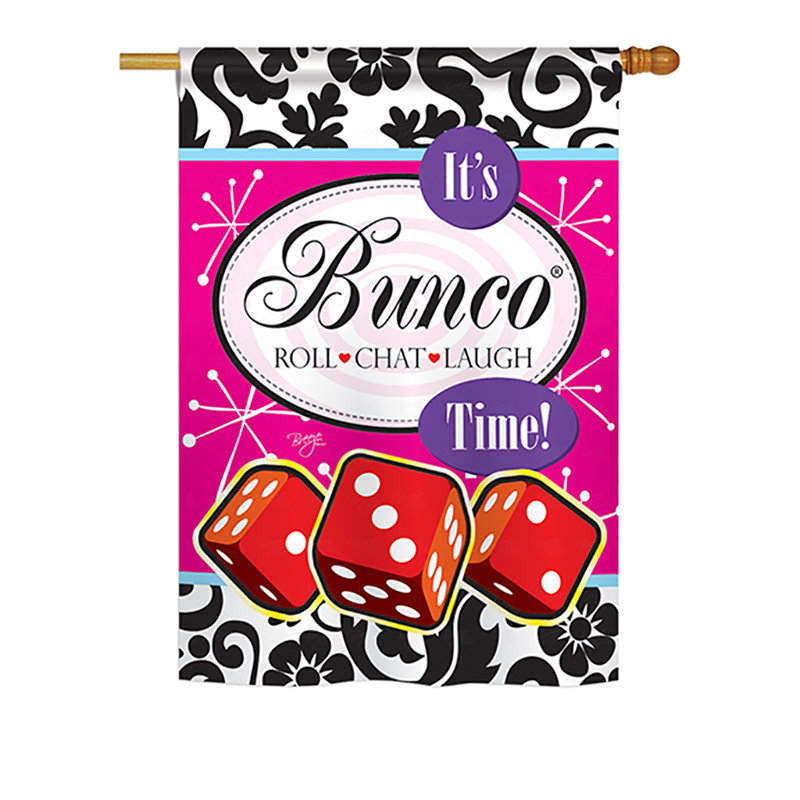 Drapeau de maison / jardin en polyester It's Bunco Time, H 40 po x l 28 po