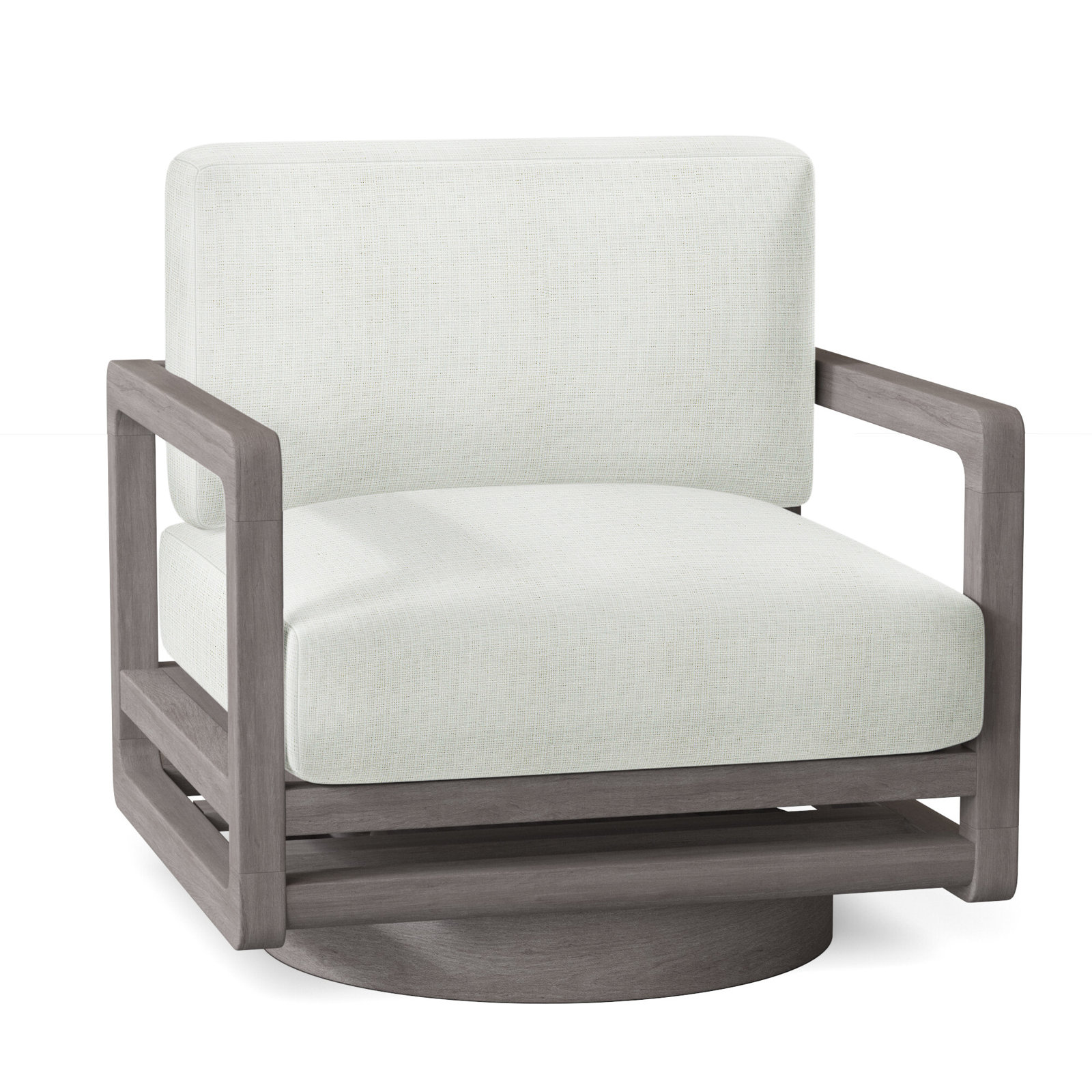 Tanah Swivel Teak Outdoor Lounge Chair , Sunbrella® Cushions Included, Cream Linen 6025-002