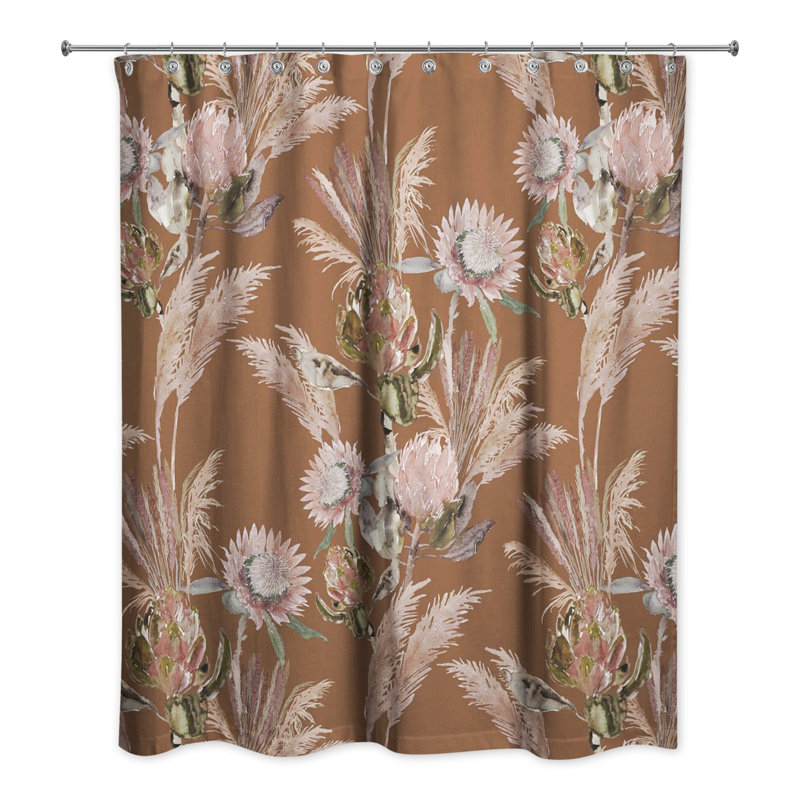 Rideau de douche simple en polyester Mizelle, rouille
