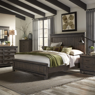 Raimy Queen Panel Bed, Dresser & Mirror, Chest, Night Stand