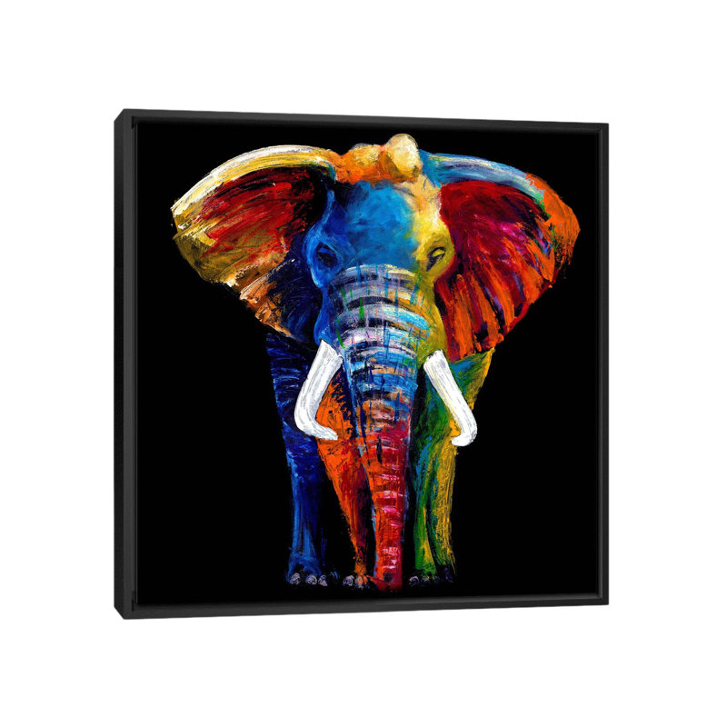 «The Great Elephant», reproduction sur toile, Toile encadrée noire, H 5 po x l 18 po x P 18 po, Pas de tapis