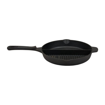 25cm Cast Iron Grill & Griddle Pan
