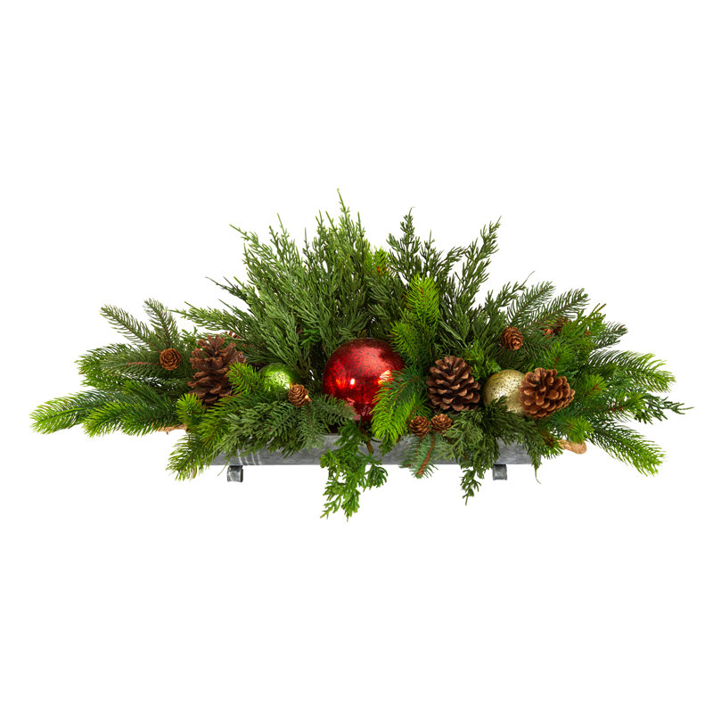 10'' Faux Pine Plant in Decorative Vase