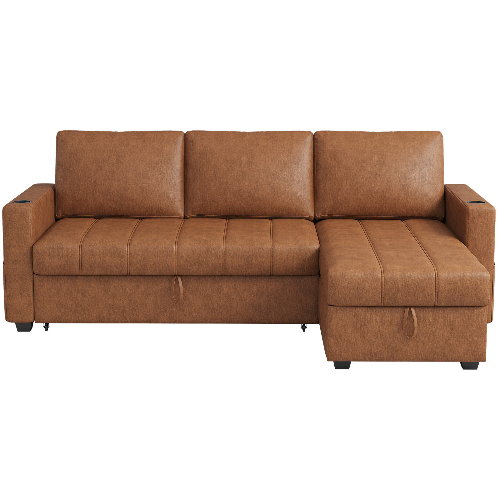 Latitude Run 89 L Shaped Sectional Sleeper Sofa With Hidden Storage