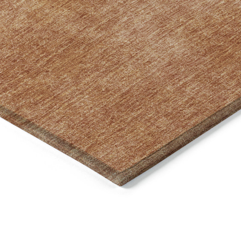 Paprika Rectangular Synthetic Easy Care Washable Rug 3' x 5'