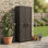 Grande armoire de rangement robuste avec 2 portes, espresso