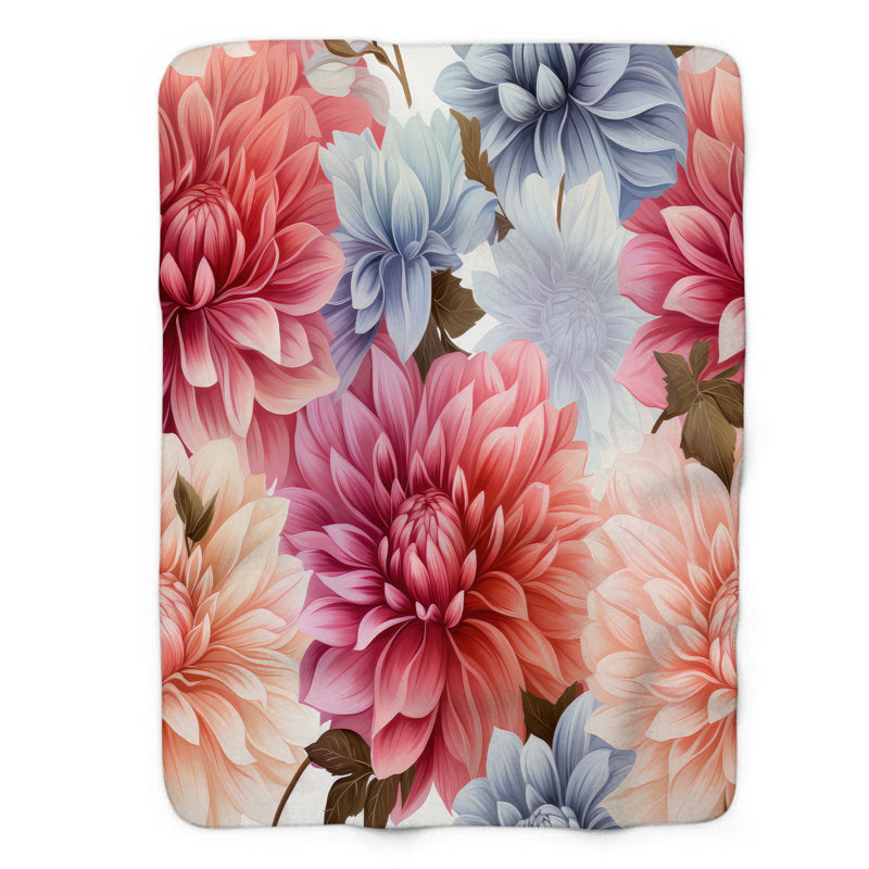 Jeté Dahlia Dreamscapes - 1 pièce Sherpa, 50 po x 60 po