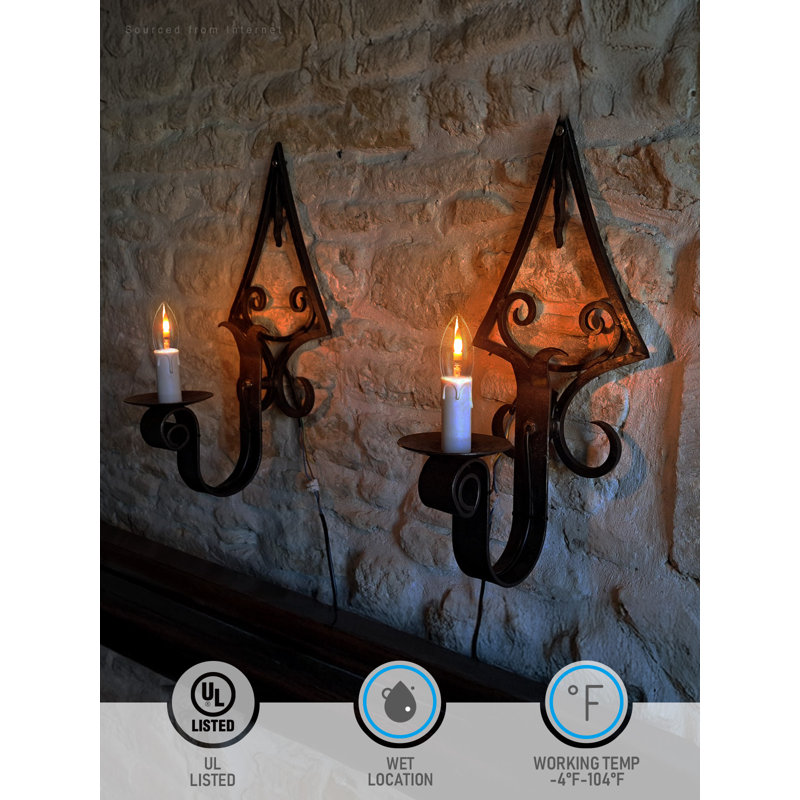 Ampoules B11 à culot E26, ampoules DEL clignotantes de 1 W, 2 modes, bougies pour lustre, homologué UL, jaune chaud 1800 K