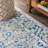 Lattin Modern Persian Boho Floral Gray/Navy Rug-890195986