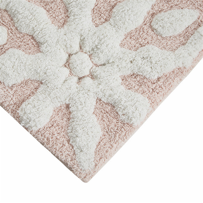 Tapis de bain rond en coton touffeté