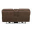 Ensemble de canapé de salon moelleux 2pc avec canapé inclinable électrique et causeuse en microfibre brun-125536939