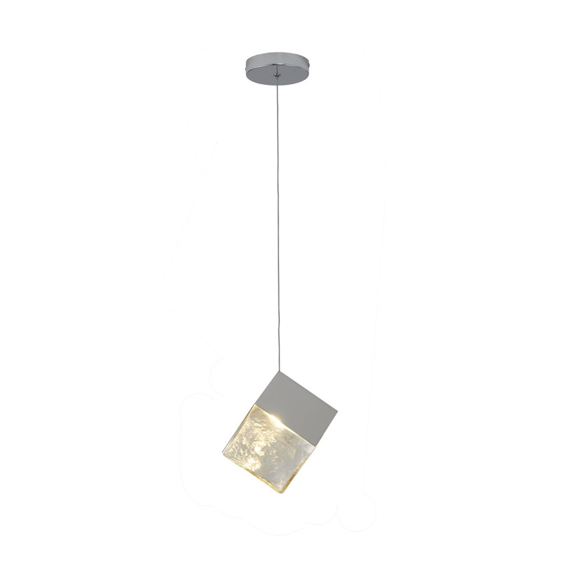 Luminaire suspendu moderne 1 lumière , Chrome