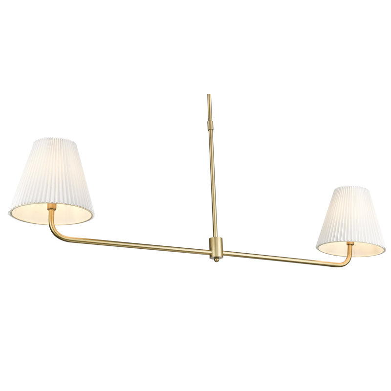 Lustre à 4 lumières de 40 po de large Ami - noir mat, 2, Laiton rétro