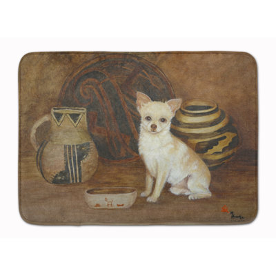 Tapis pour salle de bain à mémoire à historique antique chihuahua