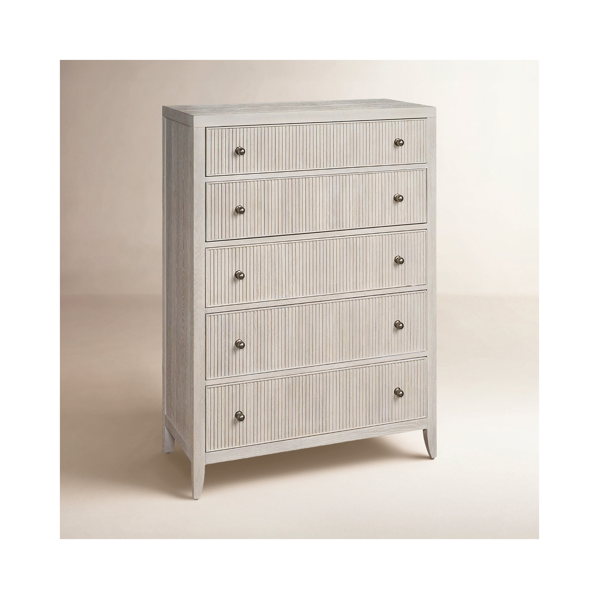 Caterina 5-Drawer Chest, White Oak