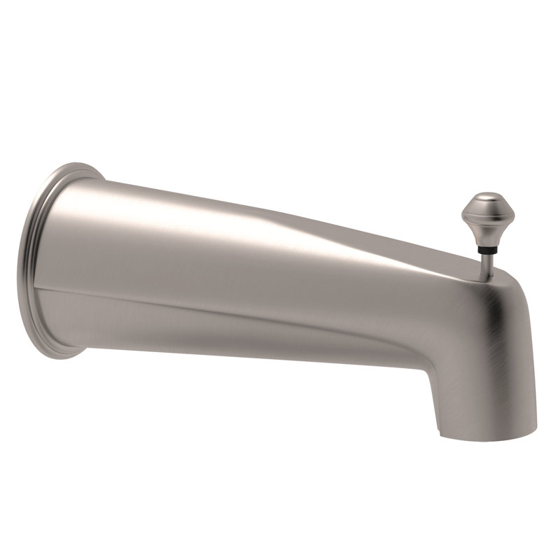 Country Wall Mount Tub Spout With Diverter, Satin Nickel