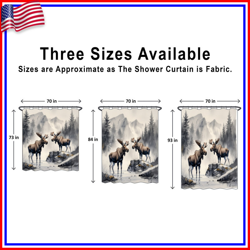 Rideaux de douche Moose In Mountain, L 70 po x H 93 po