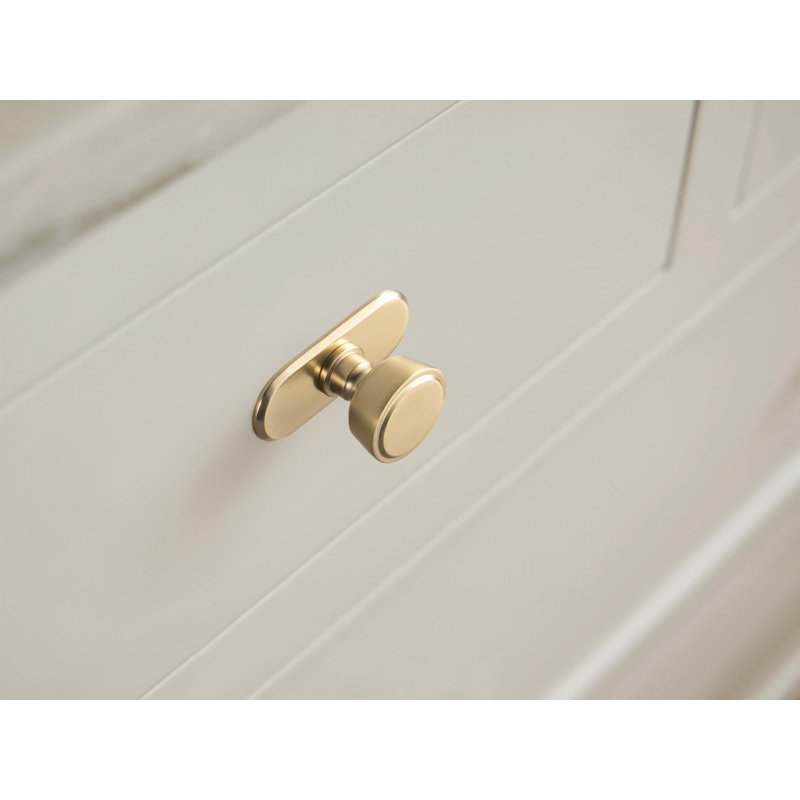 Poignée champignon 1,23 po de diamètre avec plaque arrière (G021), Bronze champagne
