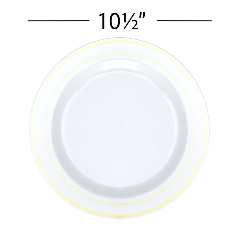 Assiette à dîner jetable en plastique, Or