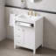 Meuble-lavabo autoportant 24 po avec lavabo en céramique, 3 tiroirs et support de porte à deux niveaux-447036205