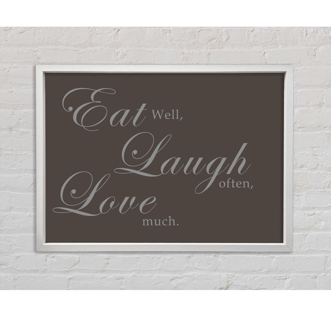 Kitchen Quote Eat Laugh Love Dusty Pink - Einzelbildrahmen Kunstdrucke auf Leinwand