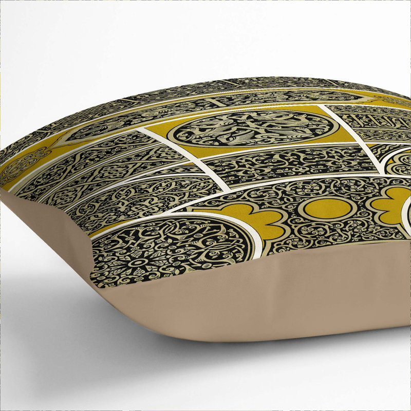 Geometric Square Cushion, 40cm H x 40cm W x 15cm D, Stone