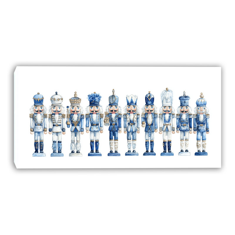 «Blue Nutcracker Parade», art mural sur toile tendue, 20 po x 40 po