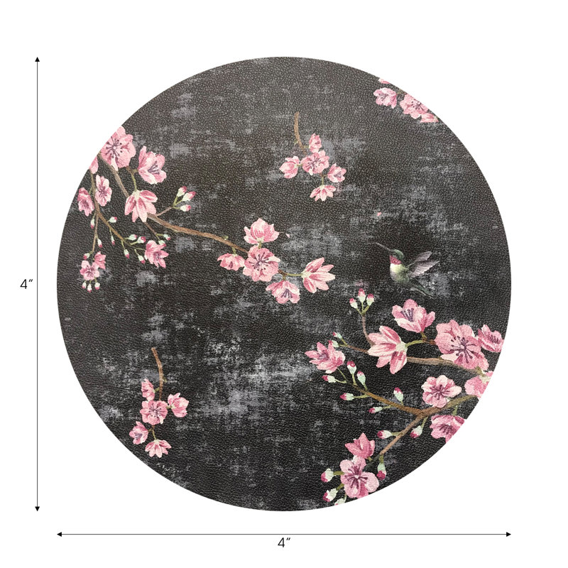 Sous-verres Blossom Fantasia, Noir rose