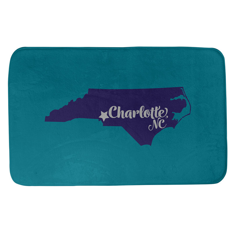 Tapis pour salle de bain north caroline sports colors, l 17 po x L 21 po, Sarcelle / Bleu