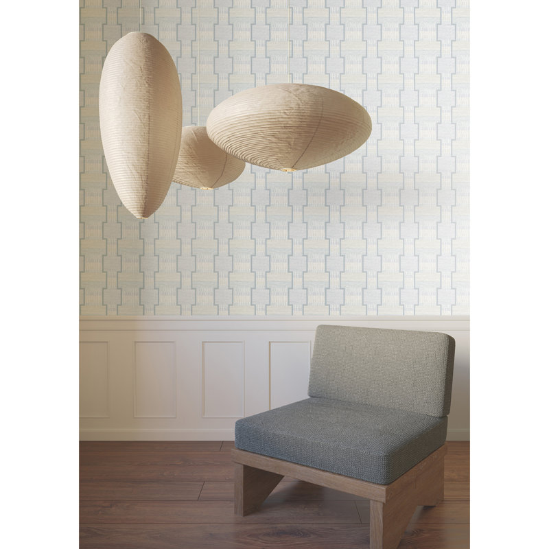Geometric Wallpaper Roll, Blue