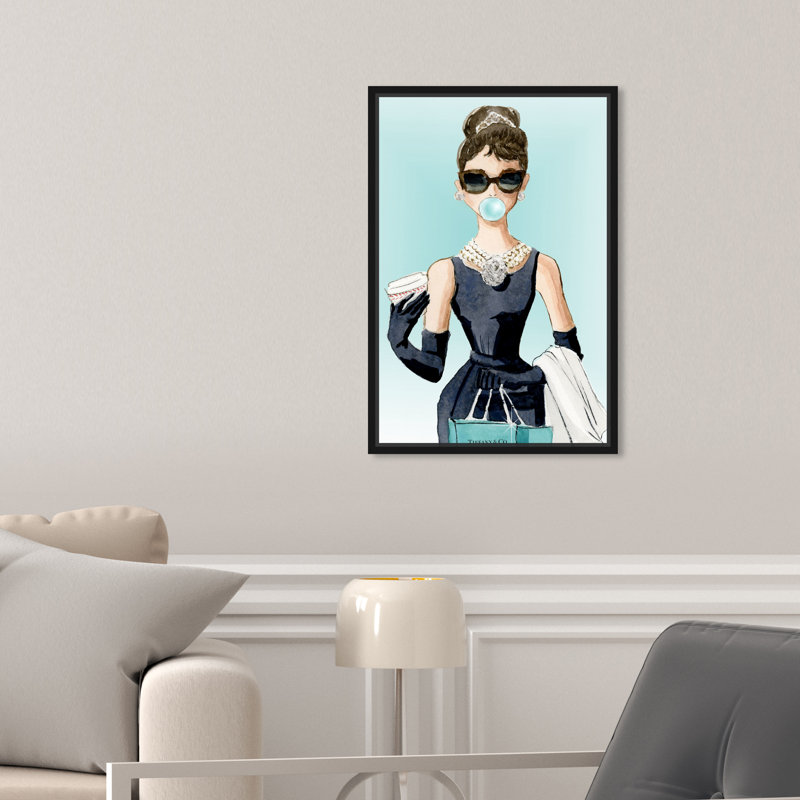 "Bubble Gum", bijoux, gomme à mâcher, achats, glam, encadrée sur toile, impression, H 16 po x l 11 po x P 1,75 po