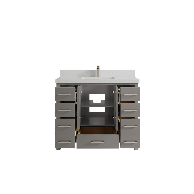 Ensemble de meuble-lavabo simple 42 po Malibu, Quartz de Carrare