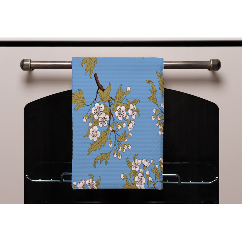 Cotton Floral Waffle Kitchen Towel