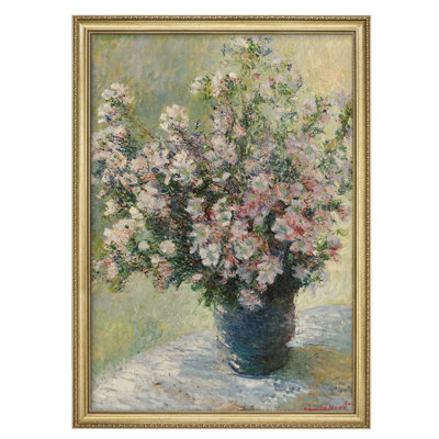 Vintage Impressionist Floral Bouquet Timeless Flower Illustrations Gold Framed Wall Art Decoration