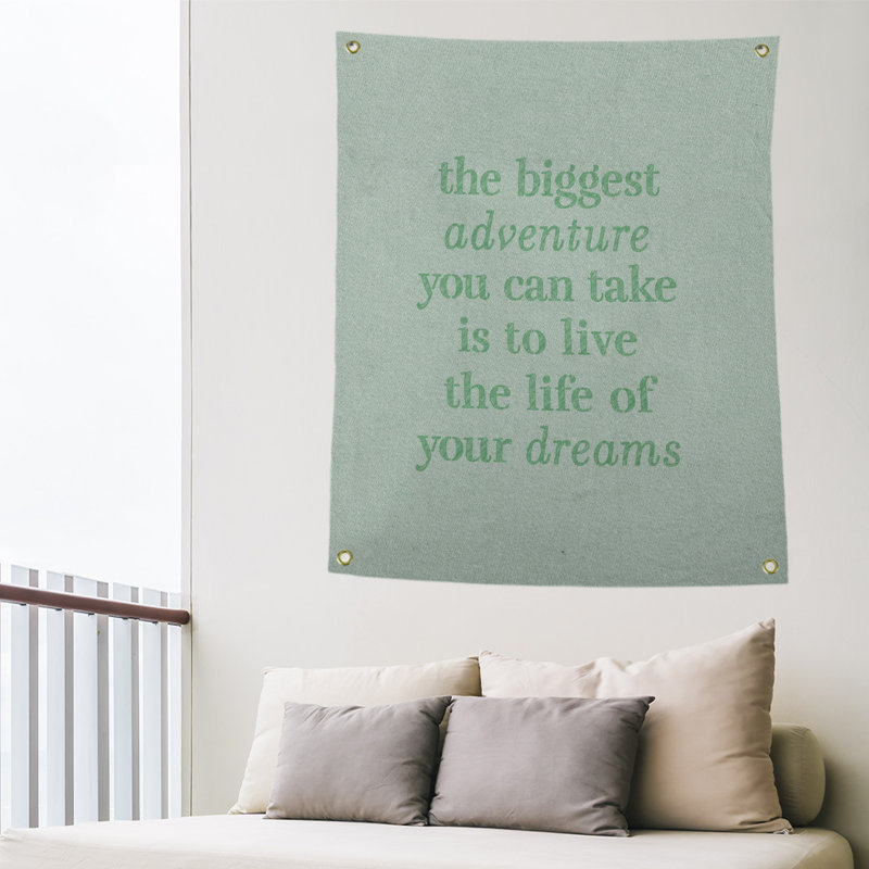 Tapisserie en polyester, le plus grand témoignage de citation adventure, H 59 pi x l 50 po, Vert