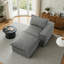 Chaise longue modulaire rembourrée en chenille rembourrée avec repose-pieds amovible - entièrement compressée, aucun assemblage requis-1897707339-1897688187