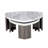 Contemporary Style Triangle 3pc Table Set 1x Nesting Coffee Table 2x End Table Marble Pattern Space Saving Design Primary Living Room
