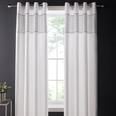 Deco Sequin Lined Eyelet Curtains