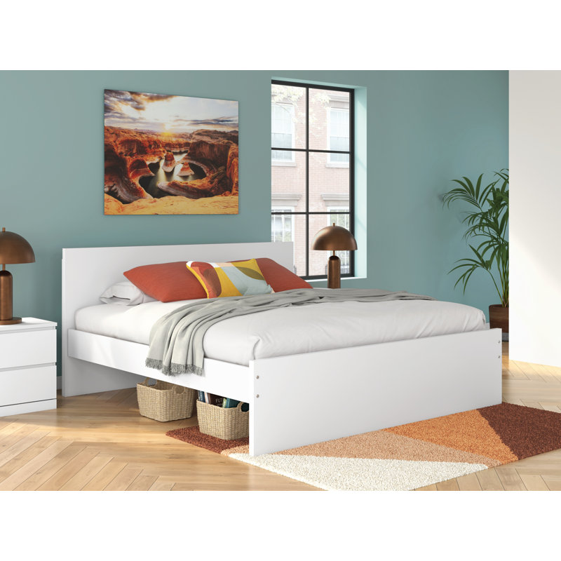 Dunagan King Panel Platform Bed, White, King