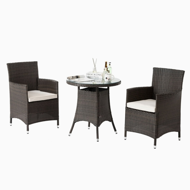 Ensemble repas d'extérieur 2 personnes 27,5 po Kaylin, Brun, Beige