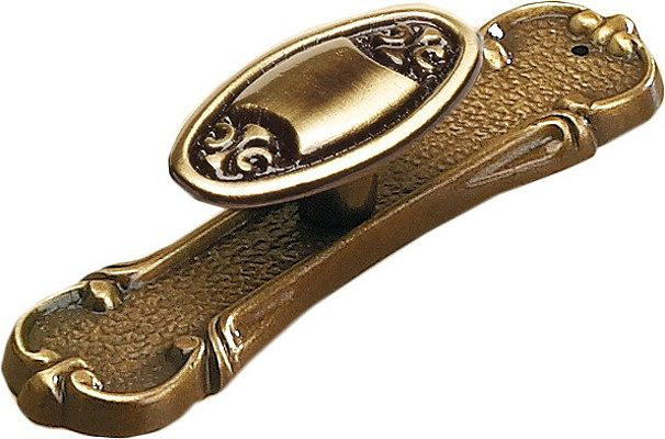 Art Deco Oval Knob, Satin Bronze