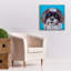 «Shih Tzu On Blue» par Carolee Vitaletti, art mural sur toile-1292561841