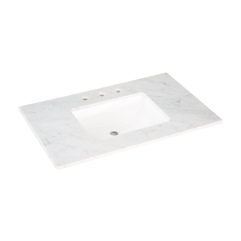 Markham 36'' W Single Vanity, Midnight Black, Carrara Marble, Brushed Nickel