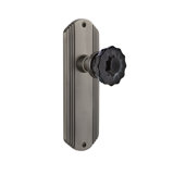 Deco Plate with Crystal Black Door Knob
