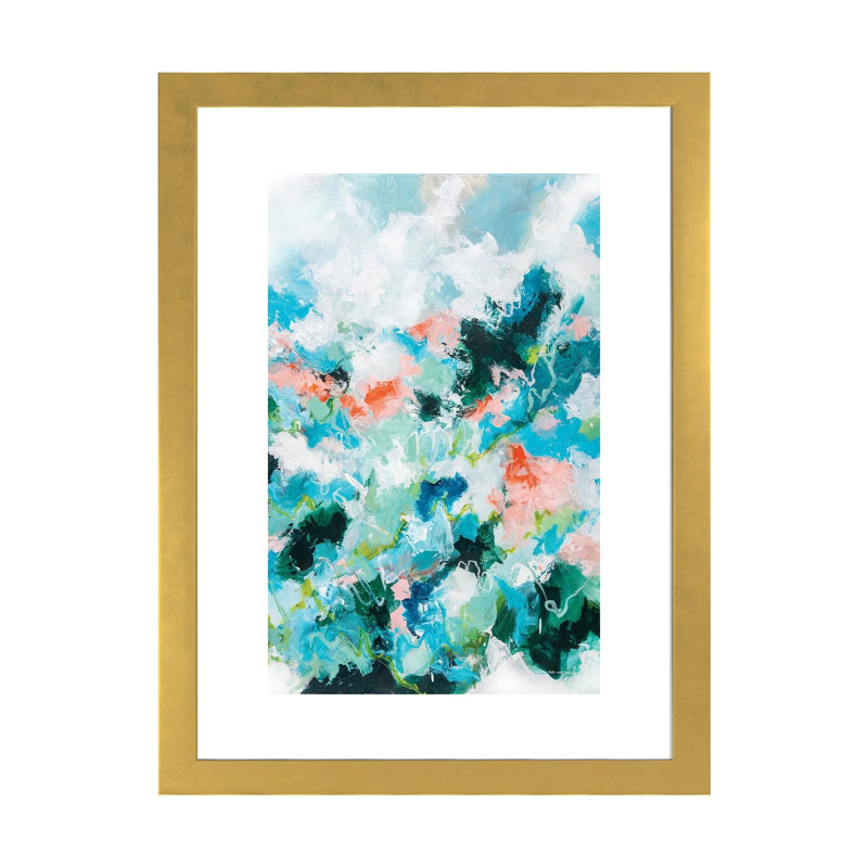 « Promise » par Cristina dalla Valentina-impression d’art graphique, H 32 po x l 24 po x P 1 po, Papier encadré doré, Blanc