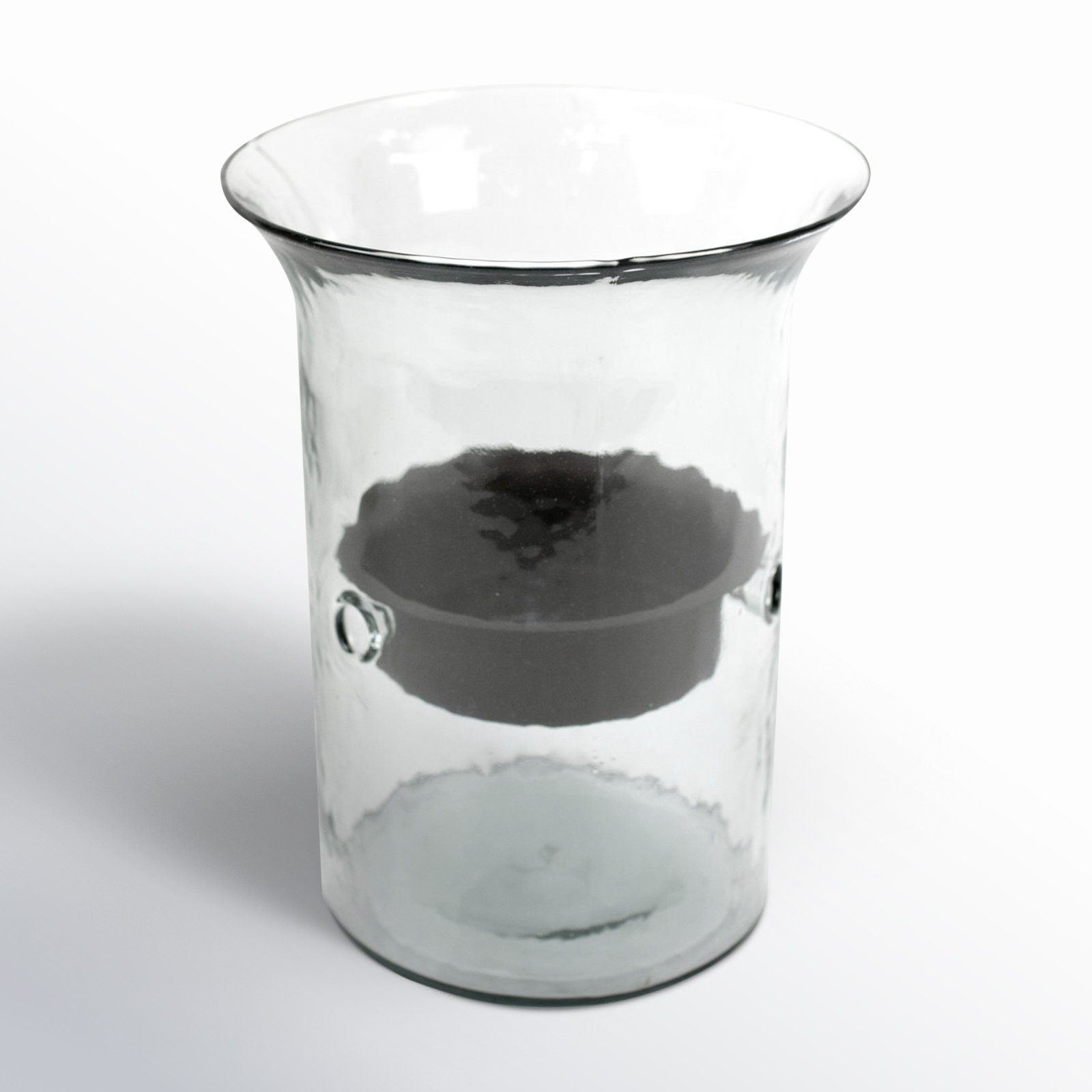 Sakie Glass and Metal Hurricane, 11" H x 7" W x 7" D